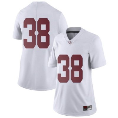 Women's Alabama Crimson Tide #38 Eric Poellnitz White Limited NCAA College Football Jersey 2403DJGS1